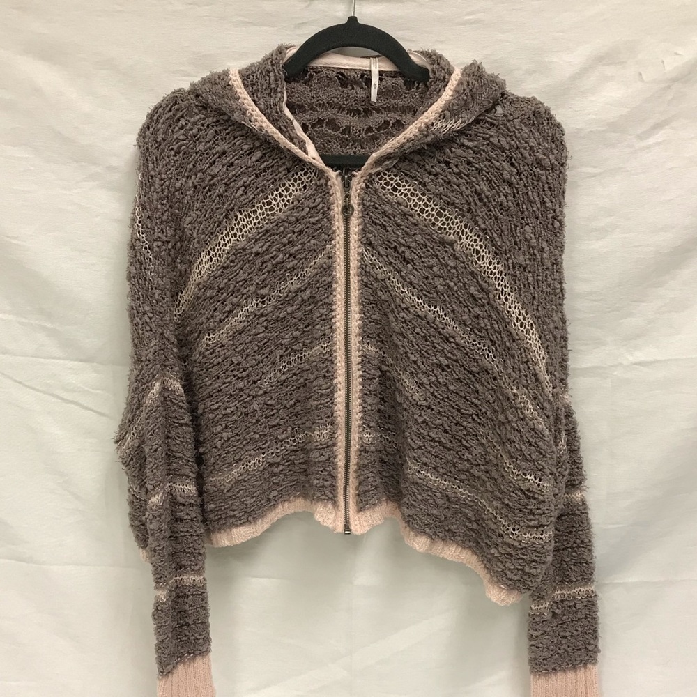 Free People Knit Zip Up Top